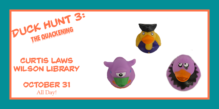 Image of flyer for library Halloween Rubber Duck Hunt